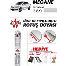 Wulberg Renault Megane Buz Beyaz 369 Rötuş Boya 25 ml Iğne & Fırça Uçlu Kalıcı Çizik Giderici