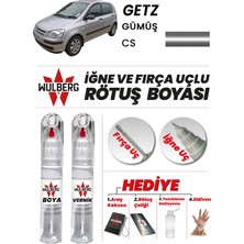 Wulberg Hyundai Getz Gümüş Cs Rötuş Boya 25 ml + Vernik Iğne & Fırça Uçlu Kalıcı Çizik Giderici