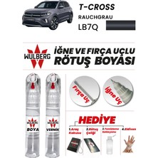 Wulberg Volkswagen T-Cross Rauchgrau LB7Q Rötuş Boya 25 ml + Vernik Iğne & Fırça Uçlu Kalıcı Çizik Giderici