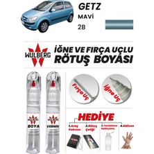 Wulberg Hyundai Getz Mavi 2b Rötuş Boya 25 ml + Vernik Iğne & Fırça Uçlu Kalıcı Çizik Giderici