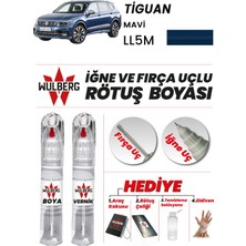 Wulberg Volkswagen Tiguan Mavi LL5M Rötuş Boya 25 ml + Vernik Iğne & Fırça Uçlu Kalıcı Çizik Giderici