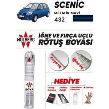 Wulberg Renault Scenic Metalik Mavi 432 Rötuş Boya 25 ml Iğne & Fırça Uçlu Kalıcı Çizik Giderici