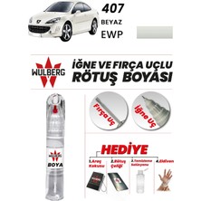 Wulberg Peugeot 407 Beyaz Ewp Rötuş Boya 25 ml Iğne & Fırça Uçlu Kalıcı Çizik Giderici