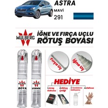 Wulberg Opel Astra Mavi 291 Rötuş Boya 25 ml + Vernik Iğne & Fırça Uçlu Kalıcı Çizik Giderici