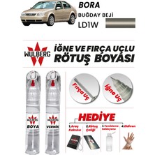 Wulberg Volkswagen Bora Buğday Beji LD1W Rötuş Boya 25 ml + Vernik Iğne & Fırça Uçlu Kalıcı Çizik Giderici