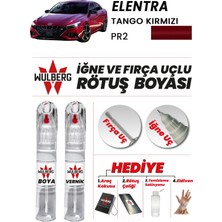 Wulberg Hyundai Elantra Tango Kırmızı Pr2 Rötuş Boya 25 ml + Vernik Iğne & Fırça Uçlu Kalıcı Çizik Giderici