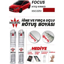 Wulberg Ford Focus Ateş Kırmızı 2251 Rötuş Boya 25 ml + Vernik Iğne & Fırça Uçlu Kalıcı Çizik Giderici