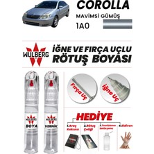Wulberg Toyota Corolla Mavimsi Gümüş 1A0 Rötuş Boya 25 ml + Vernik Iğne & Fırça Uçlu Kalıcı Çizik Giderici