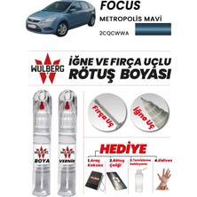 Wulberg Ford Focus Metropols Mavi 2cqcwwa Rötuş Boya 25 ml + Vernik Iğne & Fırça Uçlu Kalıcı Çizik Giderici