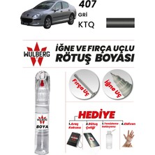 Wulberg Peugeot 407 Gri Ktq Rötuş Boya 25 ml Iğne & Fırça Uçlu Kalıcı Çizik Giderici