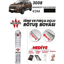 Wulberg Peugeot 3008 Magnez Kahverengi Kdm Rötuş Boya 25 ml Iğne & Fırça Uçlu Kalıcı Çizik Giderici
