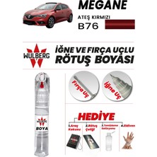 Wulberg Renault Megane Ateş Kırmızı B76 Rötuş Boya 25 ml Iğne & Fırça Uçlu Kalıcı Çizik Giderici