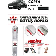 Wulberg Opel Corsa Karbon Siyah 22C Rötuş Boya 25 ml Iğne & Fırça Uçlu Kalıcı Çizik Giderici