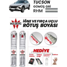 Wulberg Hyundai Tucson Gümüş Gri Rhm Rötuş Boya 25 ml + Vernik Iğne & Fırça Uçlu Kalıcı Çizik Giderici
