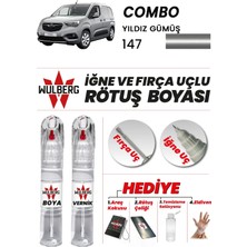 Wulberg Opel Combo Yıldız Gümüş 147 Rötuş Boya 25 ml + Vernik Iğne & Fırça Uçlu Kalıcı Çizik Giderici