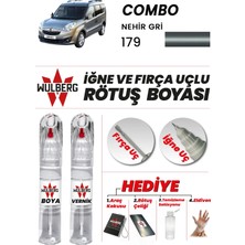 Wulberg Opel Combo Nehir Gri 179 Rötuş Boya 25 ml + Vernik Iğne & Fırça Uçlu Kalıcı Çizik Giderici