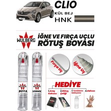 Wulberg Renault Clio Kül Beji Hnk Rötuş Boya 25 ml + Vernik Iğne & Fırça Uçlu Kalıcı Çizik Giderici