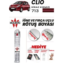 Wulberg Renault Clio Kiraz Kırmızı 713 Rötuş Boya 25 ml Iğne & Fırça Uçlu Kalıcı Çizik Giderici