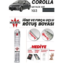 Wulberg Toyota Corolla Metalik Gri 1g3 Rötuş Boya 25 ml Iğne & Fırça Uçlu Kalıcı Çizik Giderici