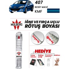 Wulberg Peugeot 407 Resif Mavi Kmf Rötuş Boya 25 ml Iğne & Fırça Uçlu Kalıcı Çizik Giderici