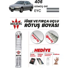 Wulberg Peugeot 406 Gümüş Gri Eyc Rötuş Boya 25 ml Iğne & Fırça Uçlu Kalıcı Çizik Giderici