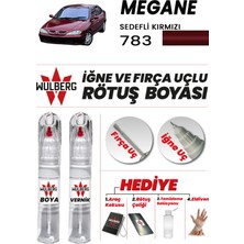 Wulberg Renault Megane Sedefli Kırmızı 783 Rötuş Boya 25 ml + Vernik Iğne & Fırça Uçlu Kalıcı Çizik Giderici