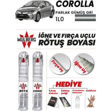 Wulberg Toyota Corolla Parlak Gri 1l0 Rötuş Boya 25 ml + Vernik Iğne & Fırça Uçlu Kalıcı Çizik Giderici