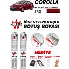 Wulberg Toyota Corolla Barcelona Kırmızı 3r3 Rötuş Boya 25 ml + Vernik Iğne & Fırça Uçlu Kalıcı Çizik Giderici