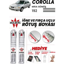Wulberg Toyota Corolla Mika Gümüş 192 Rötuş Boya 25 ml + Vernik Iğne & Fırça Uçlu Kalıcı Çizik Giderici