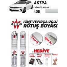 Wulberg Opel Astra Olimpik Beyaz 40R Rötuş Boya 25 ml + Vernik Iğne & Fırça Uçlu Kalıcı Çizik Giderici