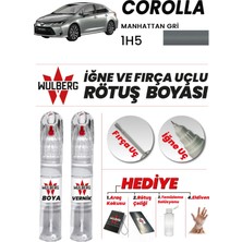 Wulberg Toyota Corolla Manhattan Gri 1h5 Rötuş Boya 25 ml + Vernik Iğne & Fırça Uçlu Kalıcı Çizik Giderici