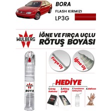Wulberg Volkswagen Bora Flash Kırmızı LP3G Rötuş Boya 25 ml Iğne & Fırça Uçlu Kalıcı Çizik Giderici