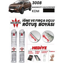 Wulberg Peugeot 3008 Magnezit Kahverengi Kdm Rötuş Boya 25 ml + Vernik Iğne & Fırça Uçlu Kalıcı Çizik Giderici