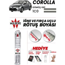 Wulberg Toyota Corolla Gümüş Gri 1c0 Rötuş Boya 25 ml Iğne & Fırça Uçlu Kalıcı Çizik Giderici