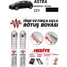 Wulberg Opel Astra Mineral Siyah 22Y Rötuş Boya 25 ml + Vernik Iğne & Fırça Uçlu Kalıcı Çizik Giderici