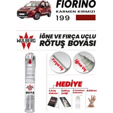 Wulberg Fiat Fiorino Karmen Kırmızı 199 Rötuş Boya 25 ml Iğne & Fırça Uçlu Kalıcı Çizik Giderici