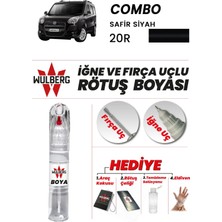 Wulberg Opel Combo Safir Siyah 20R Rötuş Boya 25 ml Iğne & Fırça Uçlu Kalıcı Çizik Giderici