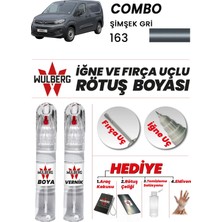 Wulberg Opel Combo Şimşek Gri 163 Rötuş Boya 25 ml + Vernik Iğne & Fırça Uçlu Kalıcı Çizik Giderici