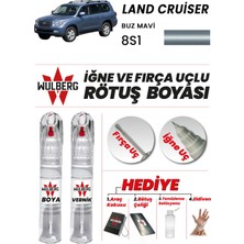Wulberg Toyota Land Cruiser Buz Mavi 8s1 Rötuş Boya 25 ml + Vernik Iğne & Fırça Uçlu Kalıcı Çizik Giderici