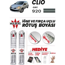 Wulberg Renault Clio Gri 920 Rötuş Boya 25 ml + Vernik Iğne & Fırça Uçlu Kalıcı Çizik Giderici