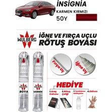 Wulberg Opel Insignia Karmen Kırmızı 50Y Rötuş Boya 25 ml + Vernik Iğne & Fırça Uçlu Kalıcı Çizik Giderici