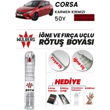 Wulberg Opel Corsa Karmen Kırmızı 50Y Rötuş Boya 25 ml Iğne & Fırça Uçlu Kalıcı Çizik Giderici