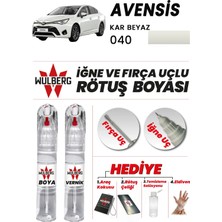 Wulberg Toyota Avensis Kar Beyaz 040 Rötuş Boya 25 ml + Vernik Iğne & Fırça Uçlu Kalıcı Çizik Giderici