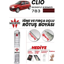 Wulberg Renault Clio Sedefli Kırmızı 783 Rötuş Boya 25 ml Iğne & Fırça Uçlu Kalıcı Çizik Giderici