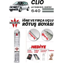 Wulberg Renault Clio Aysberg Grisi 640 Rötuş Boya 25 ml Iğne & Fırça Uçlu Kalıcı Çizik Giderici