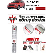 Wulberg Volkswagen T-Cross Flash Kırmızı LP3G Rötuş Boya 25 ml Iğne & Fırça Uçlu Kalıcı Çizik Giderici
