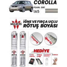Wulberg Toyota Corolla Pearl Gri 1A5 Rötuş Boya 25 ml + Vernik Iğne & Fırça Uçlu Kalıcı Çizik Giderici