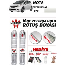 Wulberg Nissan Note Süper Beyaz 326 Rötuş Boya 25 ml + Vernik Iğne & Fırça Uçlu Kalıcı Çizik Giderici