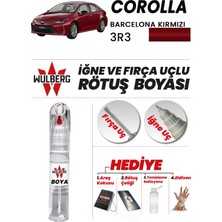 Wulberg Toyota Corolla Barcelona Kırmızı 3r3 Rötuş Boya 25 ml Iğne & Fırça Uçlu Kalıcı Çizik Giderici