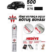 Wulberg Fiat 500 Siyah 876 Rötuş Boya 25 ml Iğne & Fırça Uçlu Kalıcı Çizik Giderici Rutuş